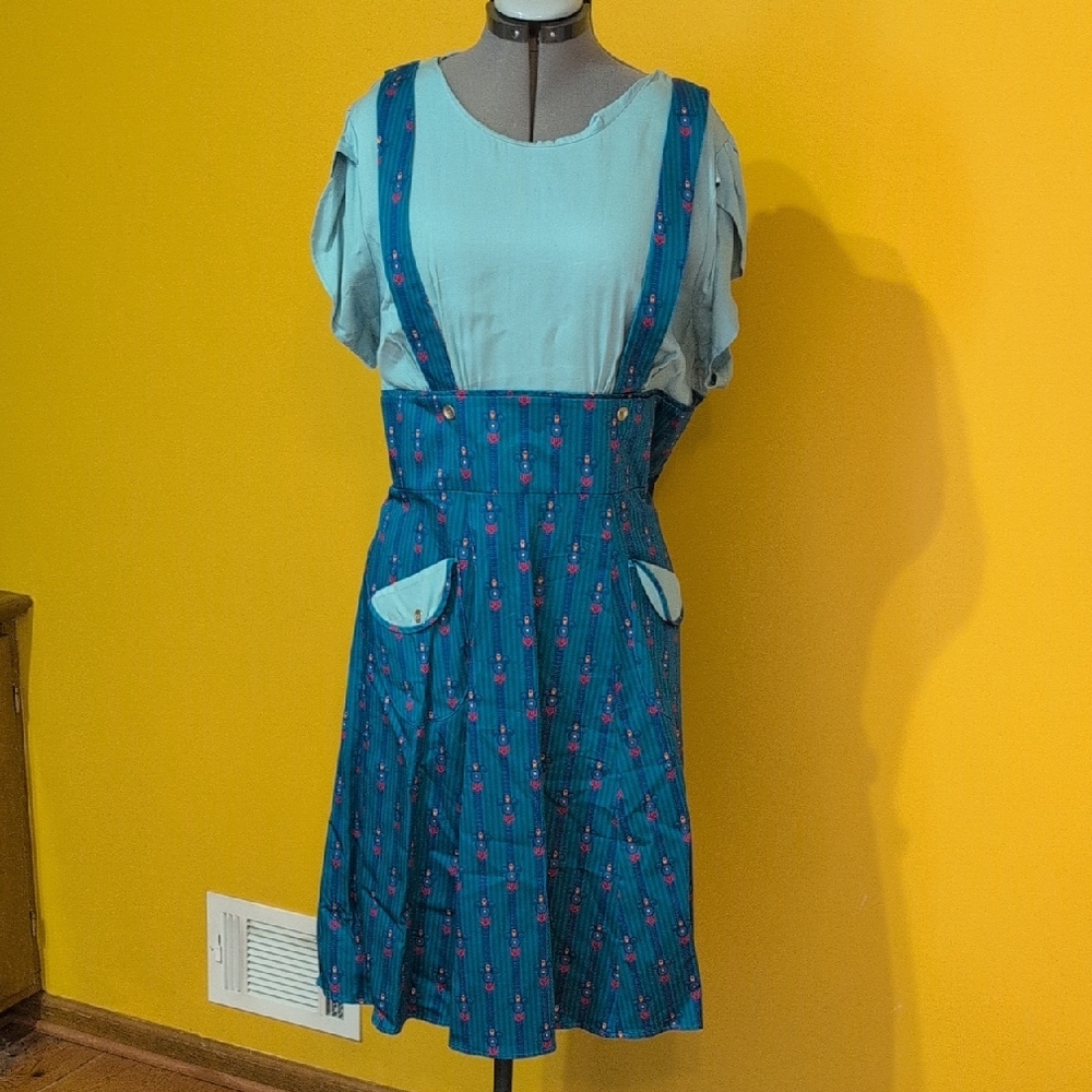 Disney The Dress Shop Blue Pinafore Dress with Train Pattern